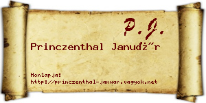 Princzenthal Január névjegykártya